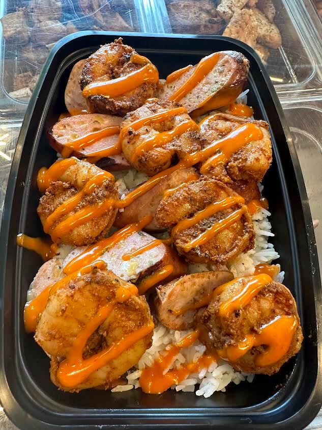 Jalapeno Cheddar Grilled Sausage & Cajun Shrimp Meal Shop Bush's Catering